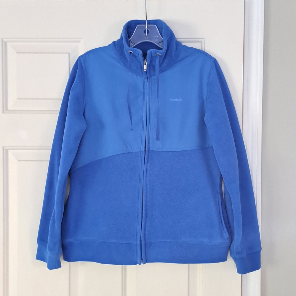 Reebok blue full zip athletic soft sweatshirt pockets coat.  Size M.